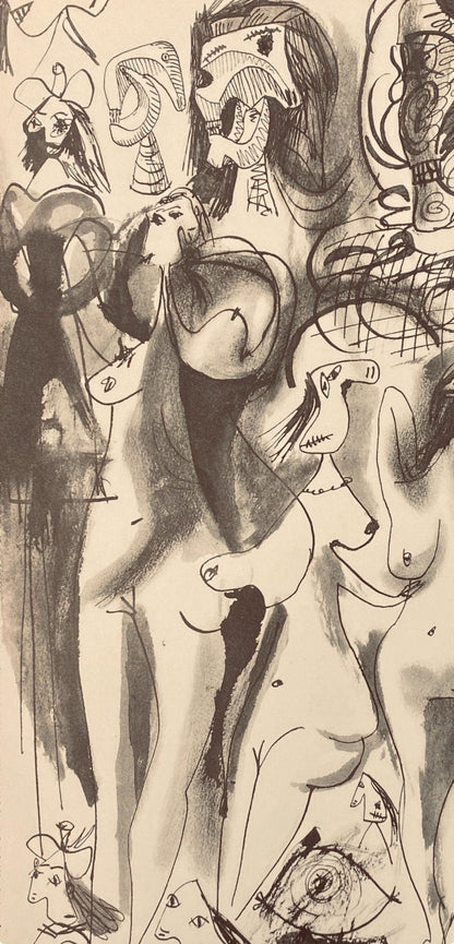 Pablo Picasso, Composition, Carnet De Dessins De Picasso, Cahiers Dart, Lithograph