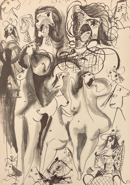 Pablo Picasso, Composition, Carnet De Dessins De Picasso, Cahiers Dart, Lithograph