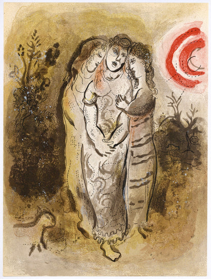 Marc Chagall, Naomi And Her Daughters-In-Law (Mourlot 117-46; Cramer 25), Drawings From The Bible,
