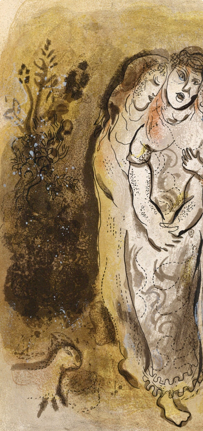 Marc Chagall, Naomi And Her Daughters-In-Law (Mourlot 117-46; Cramer 25), Drawings From The Bible,