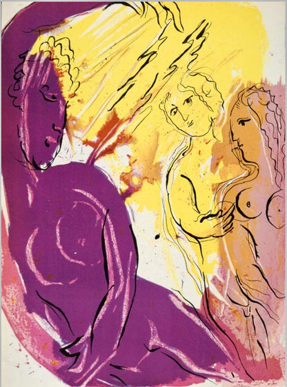 Marc Chagall, Angel Of Paradise (Mourlot 117-46; Cramer 25), Drawings From The Bible By Marc