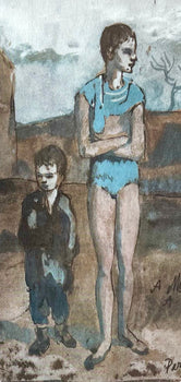 Pablo Picasso, Harlequin And Boy (Orozco 95), Picasso: Fifteen Drawings, Lithograph