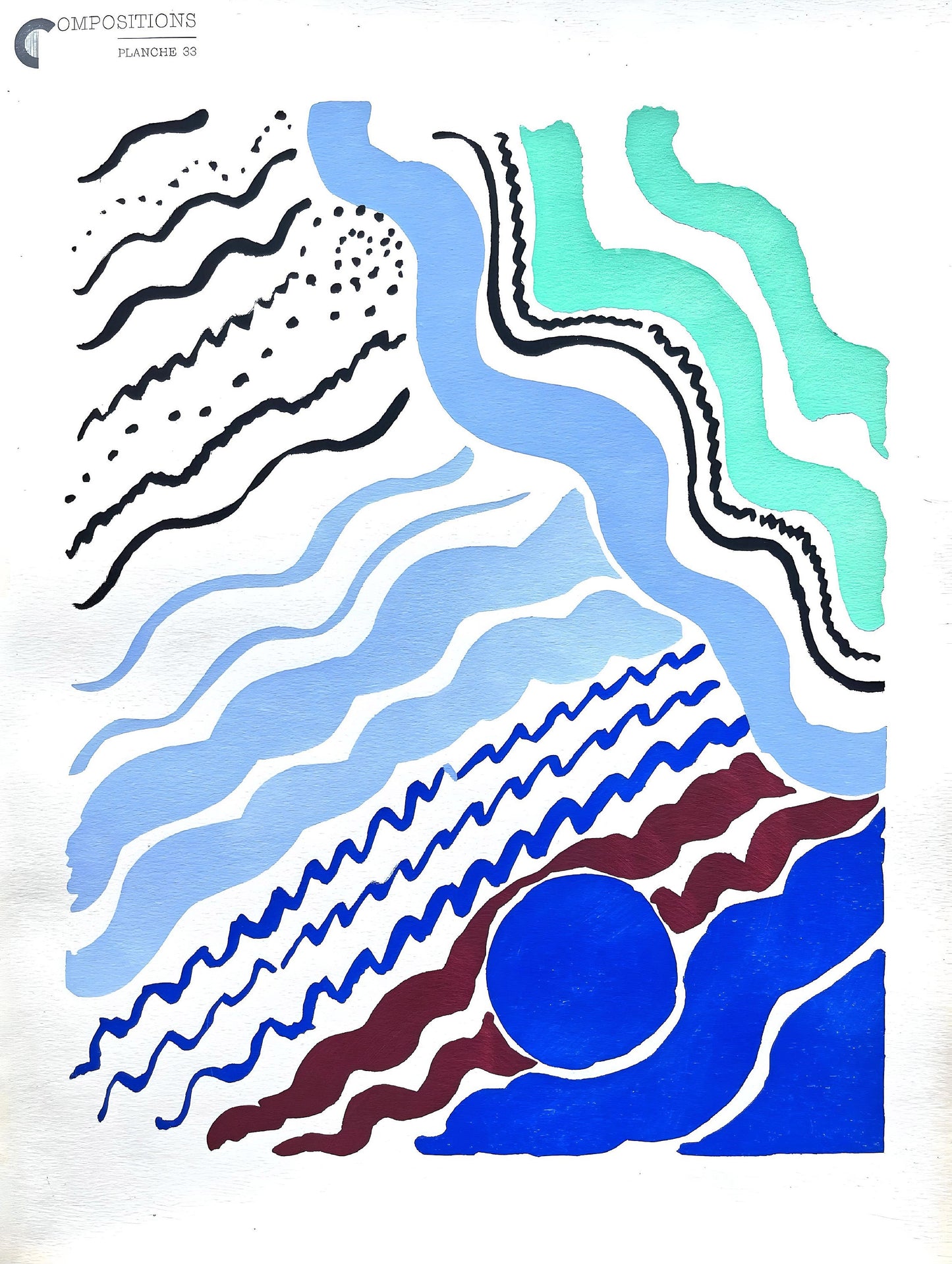 Sonia Delaunay, Planche No. 33, Compositions, Couleurs, Ides: Sonia Delaunay, Lithograph