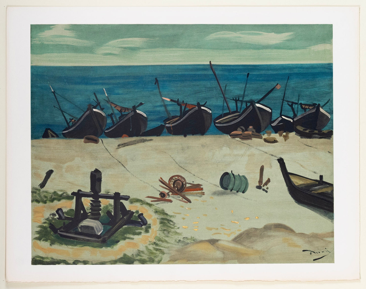 Andr Derain, Barques A Graveline, Andr Derain, Collection Pierre Lvy, Lithograph