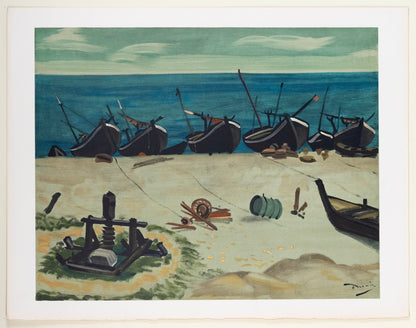 Andr Derain, Barques A Graveline, Andr Derain, Collection Pierre Lvy, Lithograph