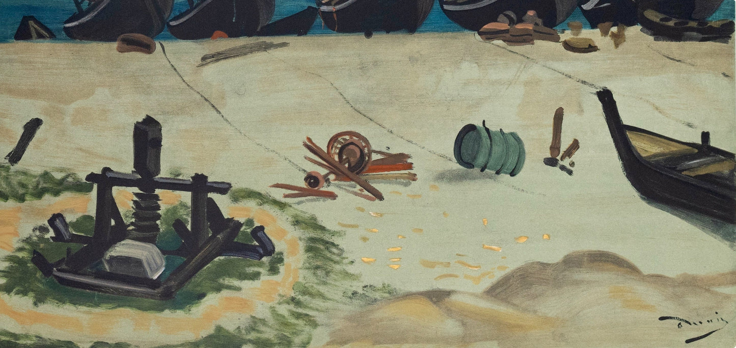 Andr Derain, Barques A Graveline, Andr Derain, Collection Pierre Lvy, Lithograph