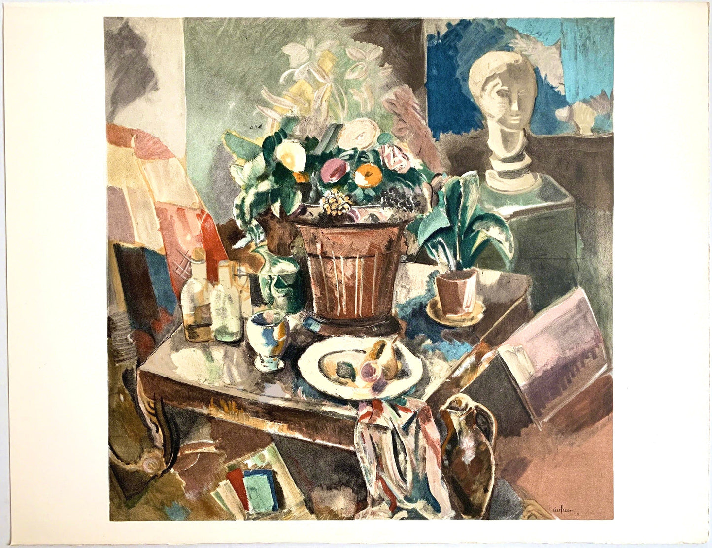 Charles Dufresne, Nature Morte Au Pot De Fleurs, Collection Pierre Lvy, Lithograph