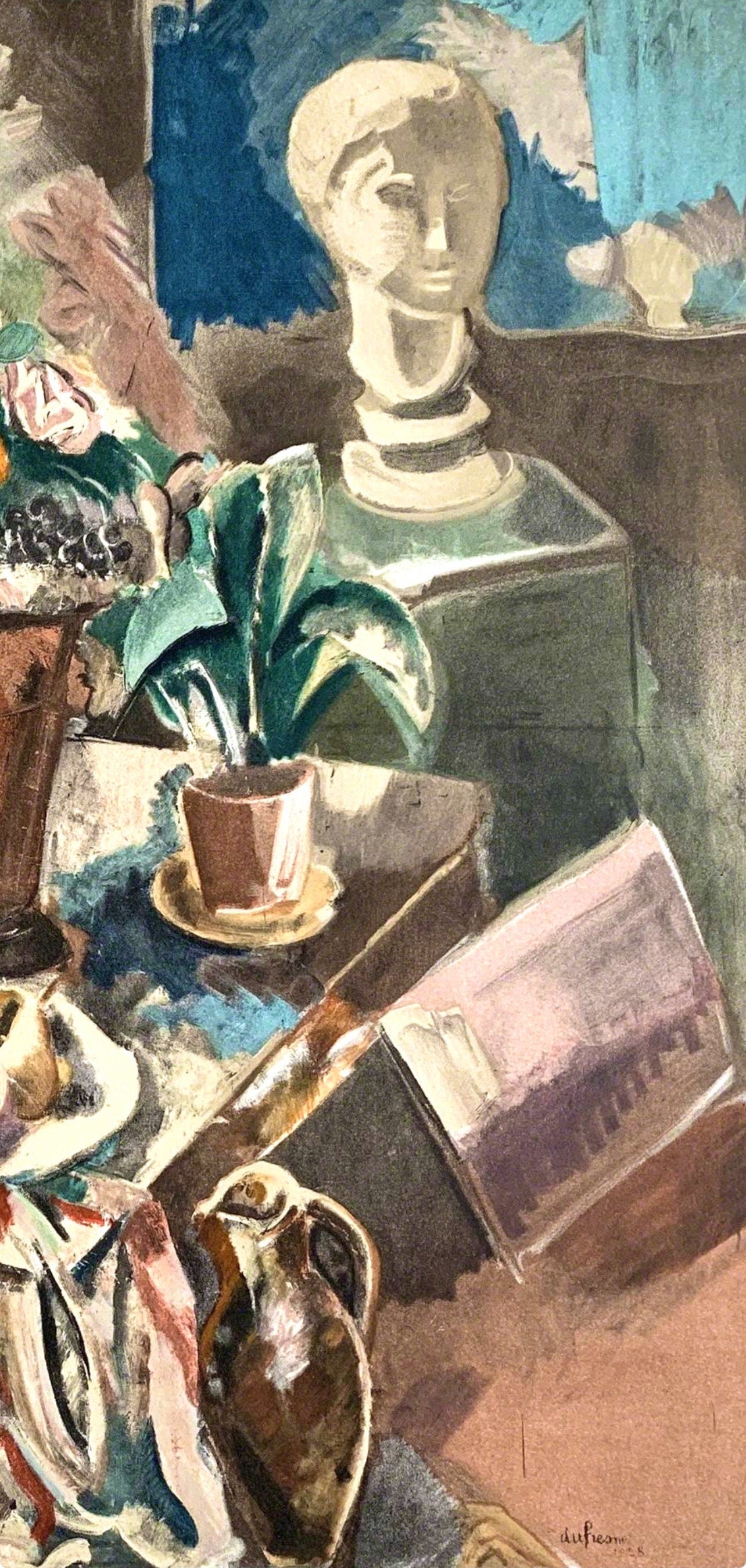 Charles Dufresne, Nature Morte Au Pot De Fleurs, Collection Pierre Lvy, Lithograph