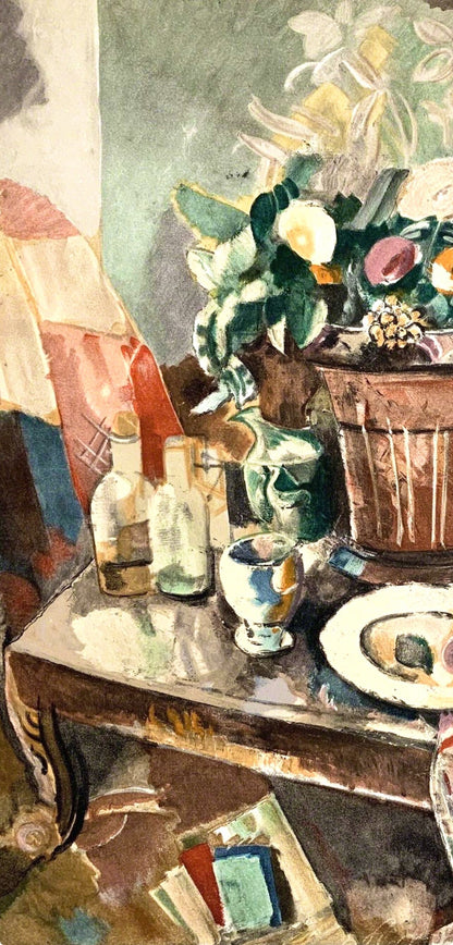 Charles Dufresne, Nature Morte Au Pot De Fleurs, Collection Pierre Lvy, Lithograph