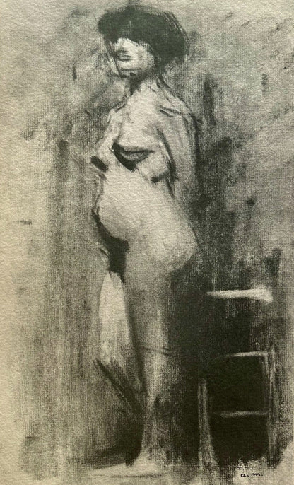 Albert Marquet, Nu. Fusain, Marquet, Lithograph