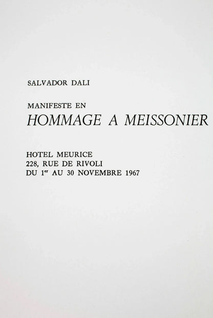 Salvador Dali, Composition (M/Lpsinger 1175; Field 67-2), Hommage A Meissonier, Lithograph