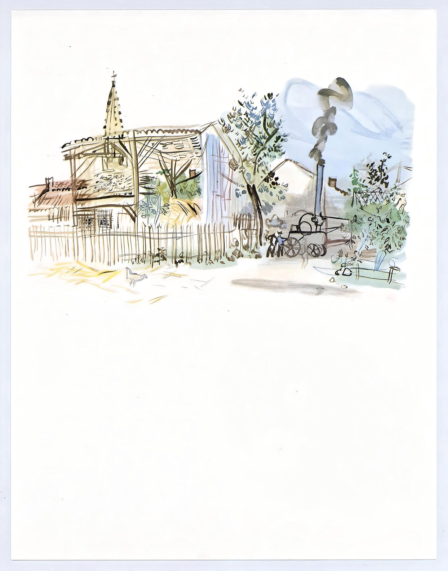 Raoul Dufy, La Batteuse S'En Va, Page, Vacances Forces