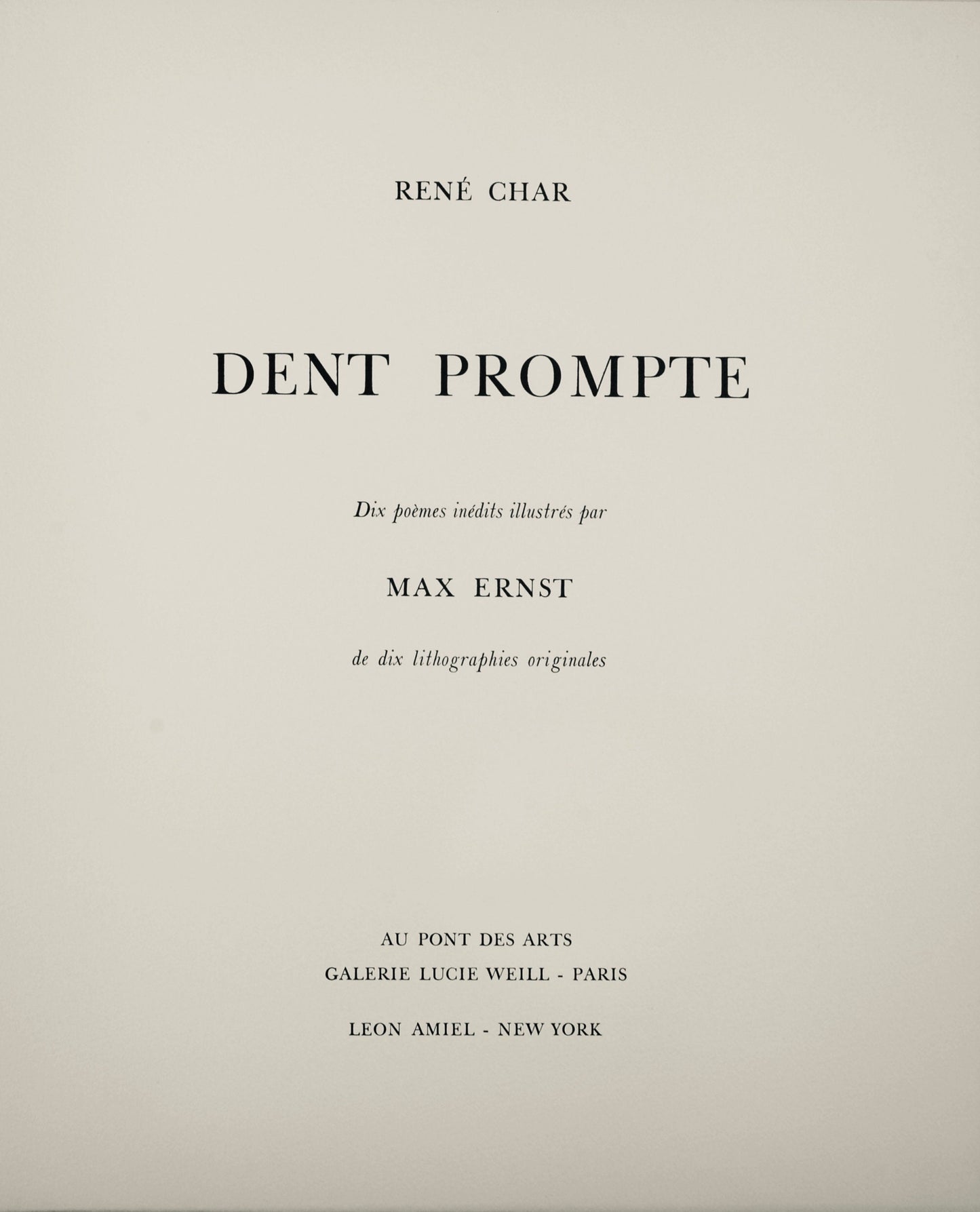 Max Ernst, Composition (Monod 2619; Spies/Leppien A19/C), Dent Prompte