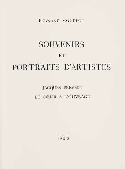 Maurice Estve, Alalito, Souvenirs Et Portraits D'Artistes, Lithograph