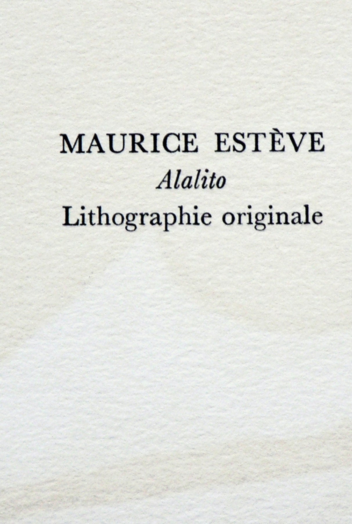 Maurice Estve, Alalito, Souvenirs Et Portraits D'Artistes, Lithograph