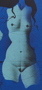 Paul Wunderlich, Torso Sur Une Pierre Bleu, Souvenirs Et Portraits D'Artistes, Lithograph