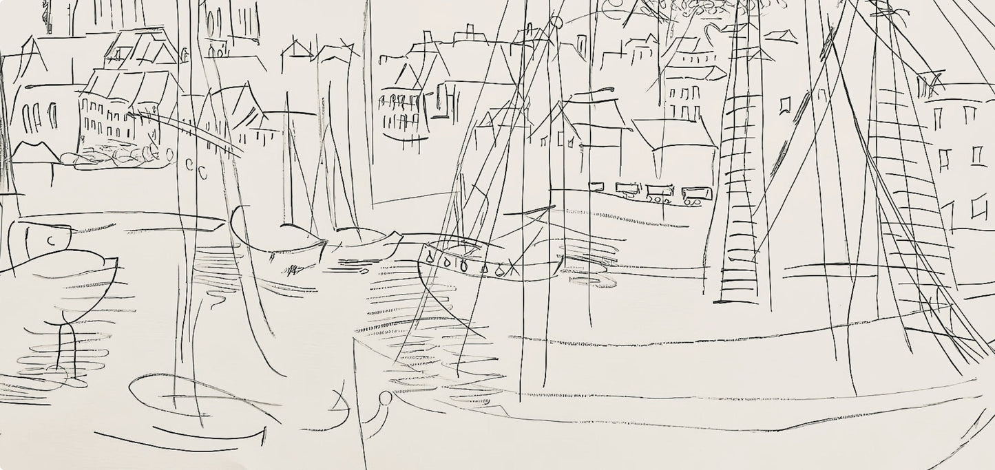 Raoul Dufy, Composition, Les Ctes Normandes, Lithograph