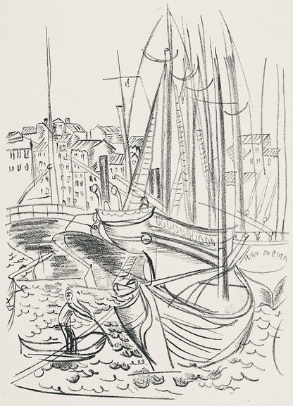 Raoul Dufy, Composition, Les Ctes Normandes, Lithograph