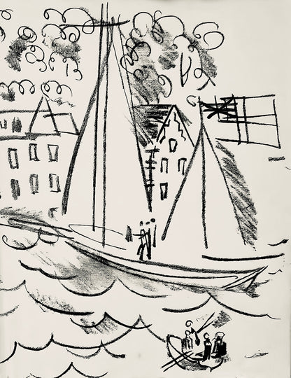 Raoul Dufy, Composition, Les Ctes Normandes, Lithograph