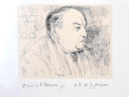 Andr Dunoyer De Segonzac, Portrait De L'Auteur, Au Temps De Paris Seine, Lithograph