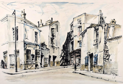 Lonard Tsugouharu Foujita (?? ??), Rue De La Sant, Au Temps De Paris Seine, Lithograph