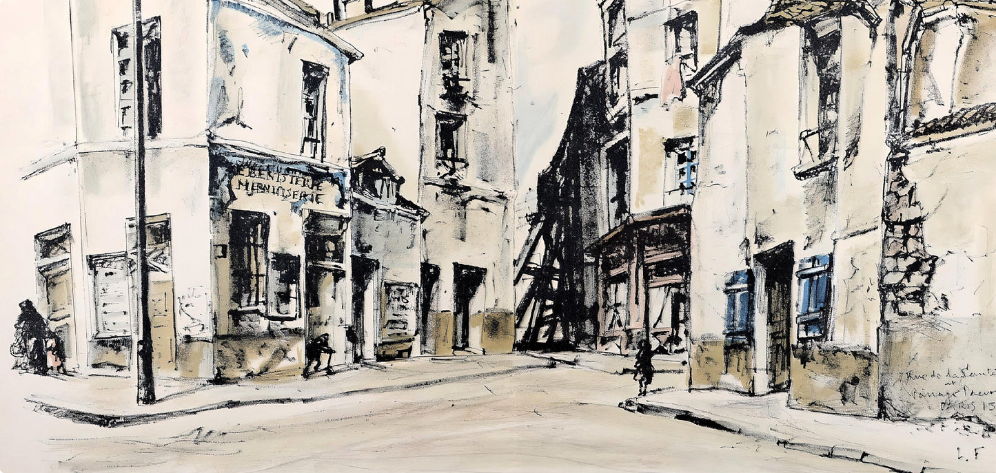 Lonard Tsugouharu Foujita (?? ??), Rue De La Sant, Au Temps De Paris Seine, Lithograph