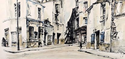 Lonard Tsugouharu Foujita (?? ??), Rue De La Sant, Au Temps De Paris Seine, Lithograph