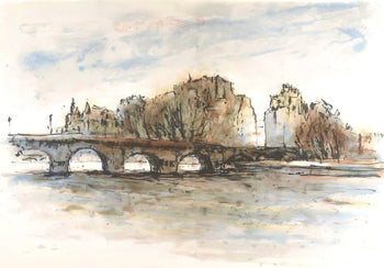 Aim Daniel Steinlen, Le Pont-Neuf, Au Temps De Paris Seine, Lithograph