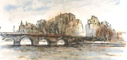 Aim Daniel Steinlen, Le Pont-Neuf, Au Temps De Paris Seine, Lithograph