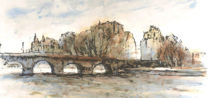 Aim Daniel Steinlen, Le Pont-Neuf, Au Temps De Paris Seine, Lithograph