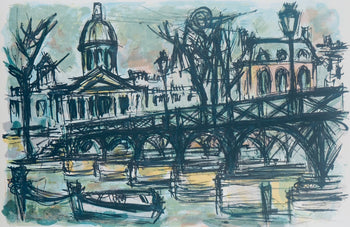 Maurice Verdier, Le Pont Des Arts, Au Temps De Paris Seine, Lithograph