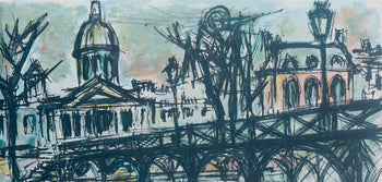 Maurice Verdier, Le Pont Des Arts, Au Temps De Paris Seine, Lithograph