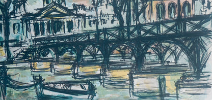 Maurice Verdier, Le Pont Des Arts, Au Temps De Paris Seine, Lithograph