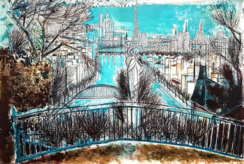 Douard-Georges Mac-Avoy, Panorama De Paris, Au Temps De Paris Seine, Lithograph