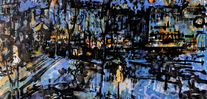 Jean Yves Commre, Place Pigalle La Nuit, Panorama De Paris, Au Temps De Paris Seine, Lithograph