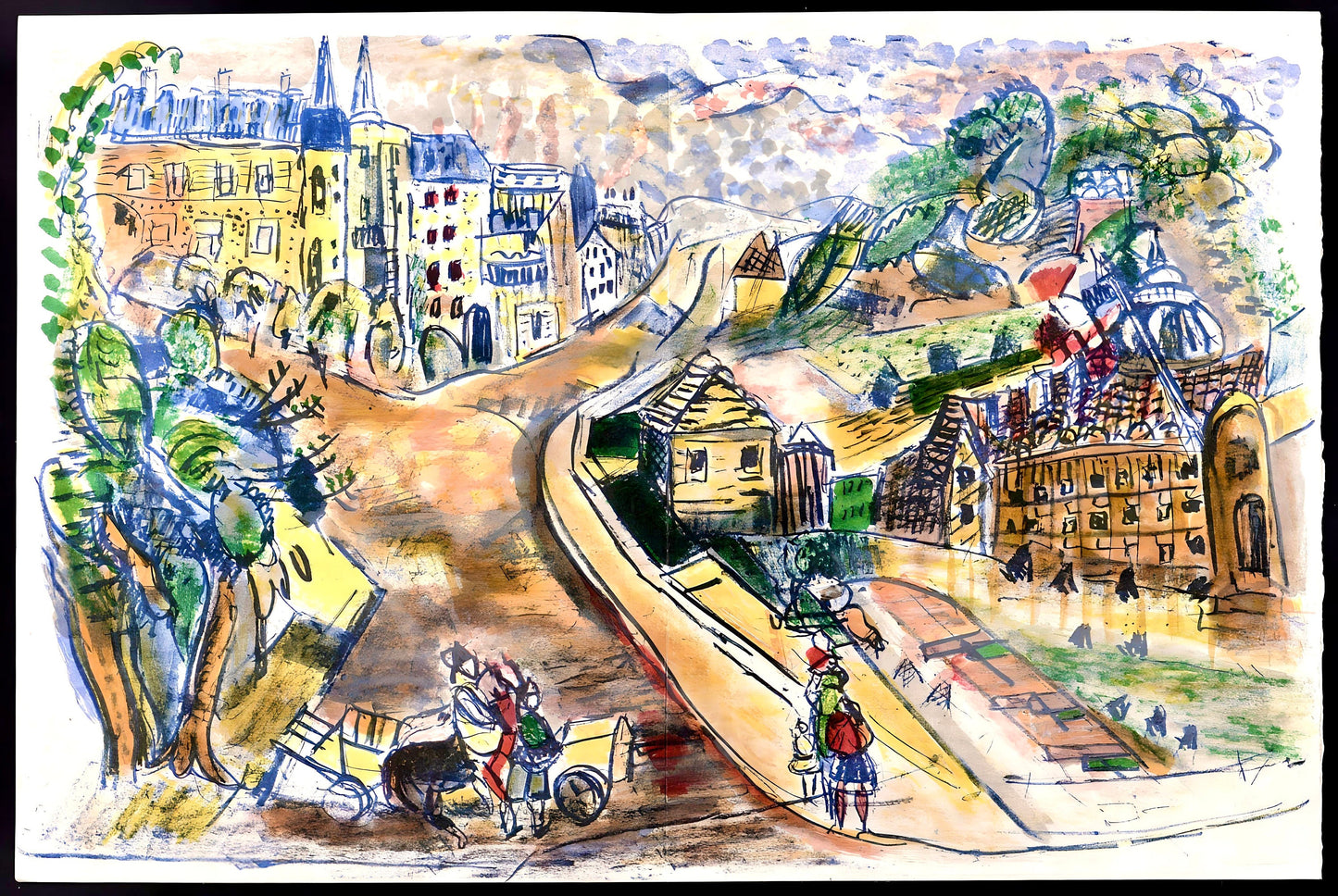 Michel Kikone, Les Invalides, Au Temps De Paris Seine, Lithograph