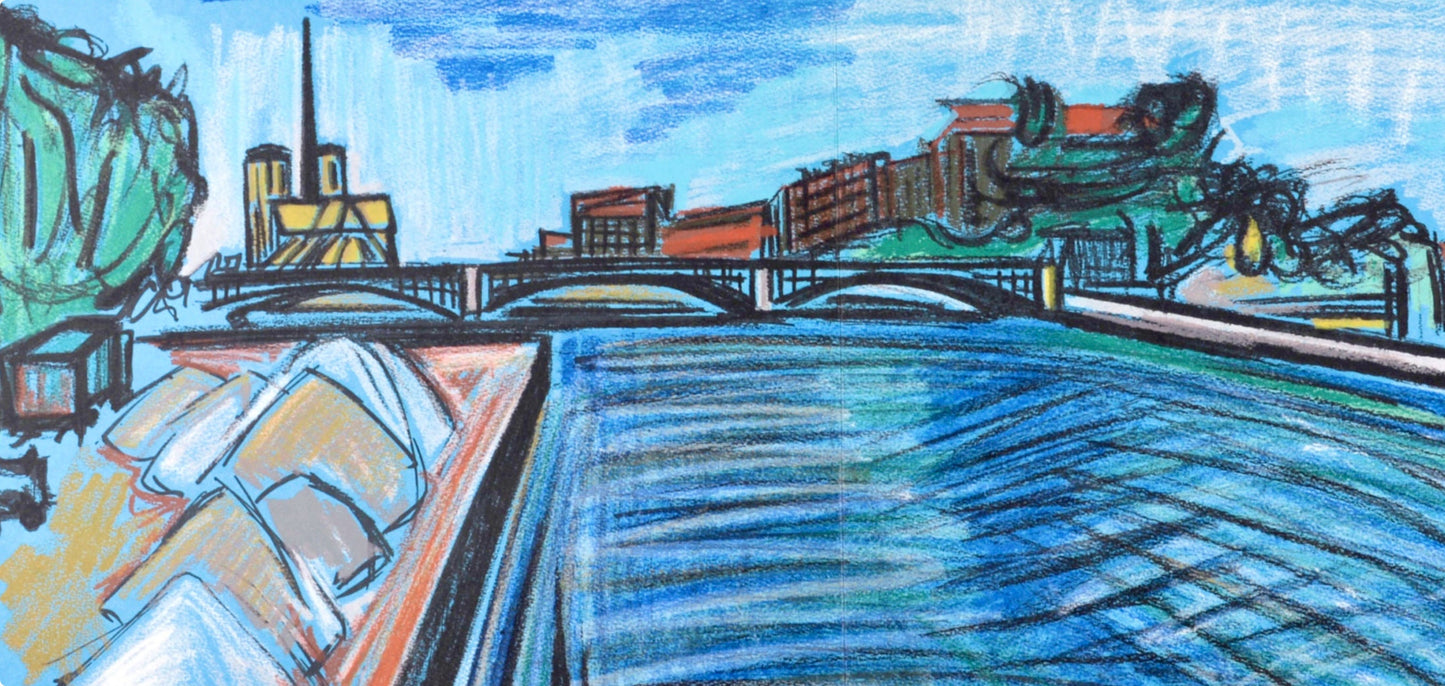 Isis Kischka, Pont Des Arts, Au Temps De Paris Seine, Lithograph