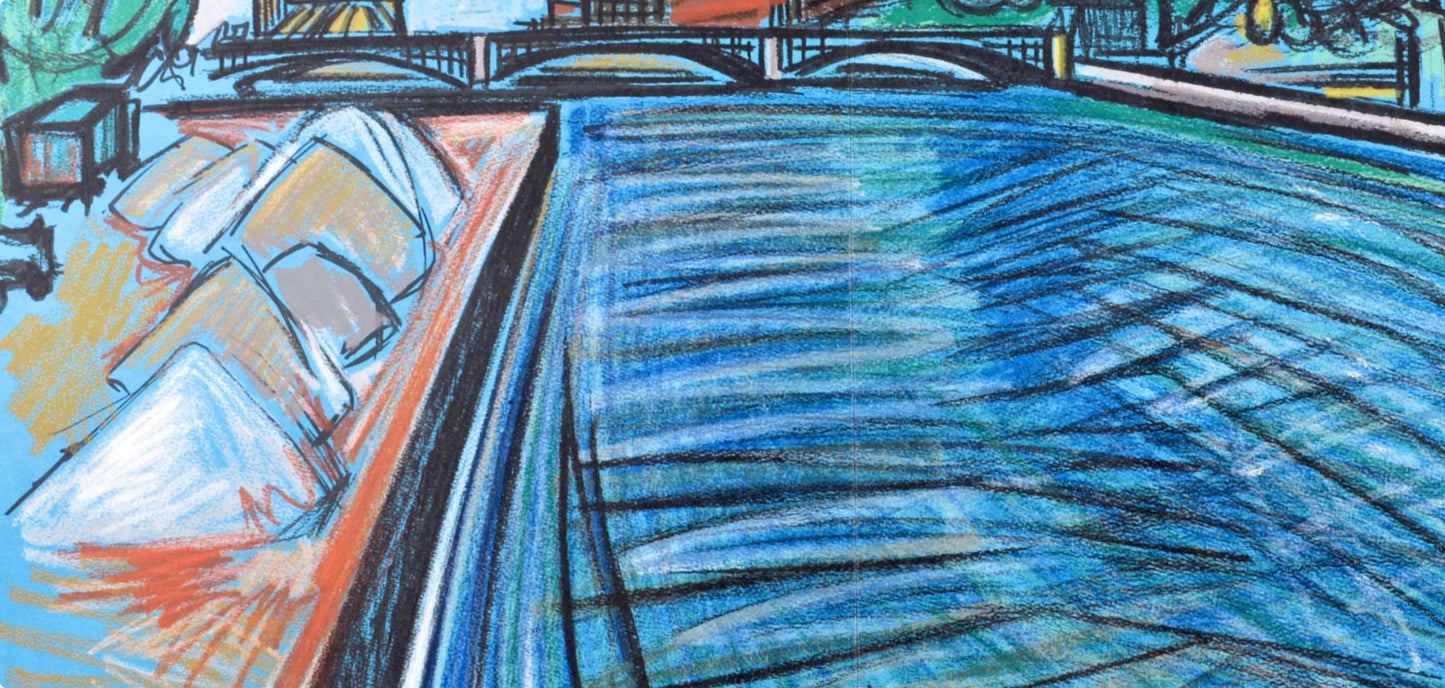 Isis Kischka, Pont Des Arts, Au Temps De Paris Seine, Lithograph