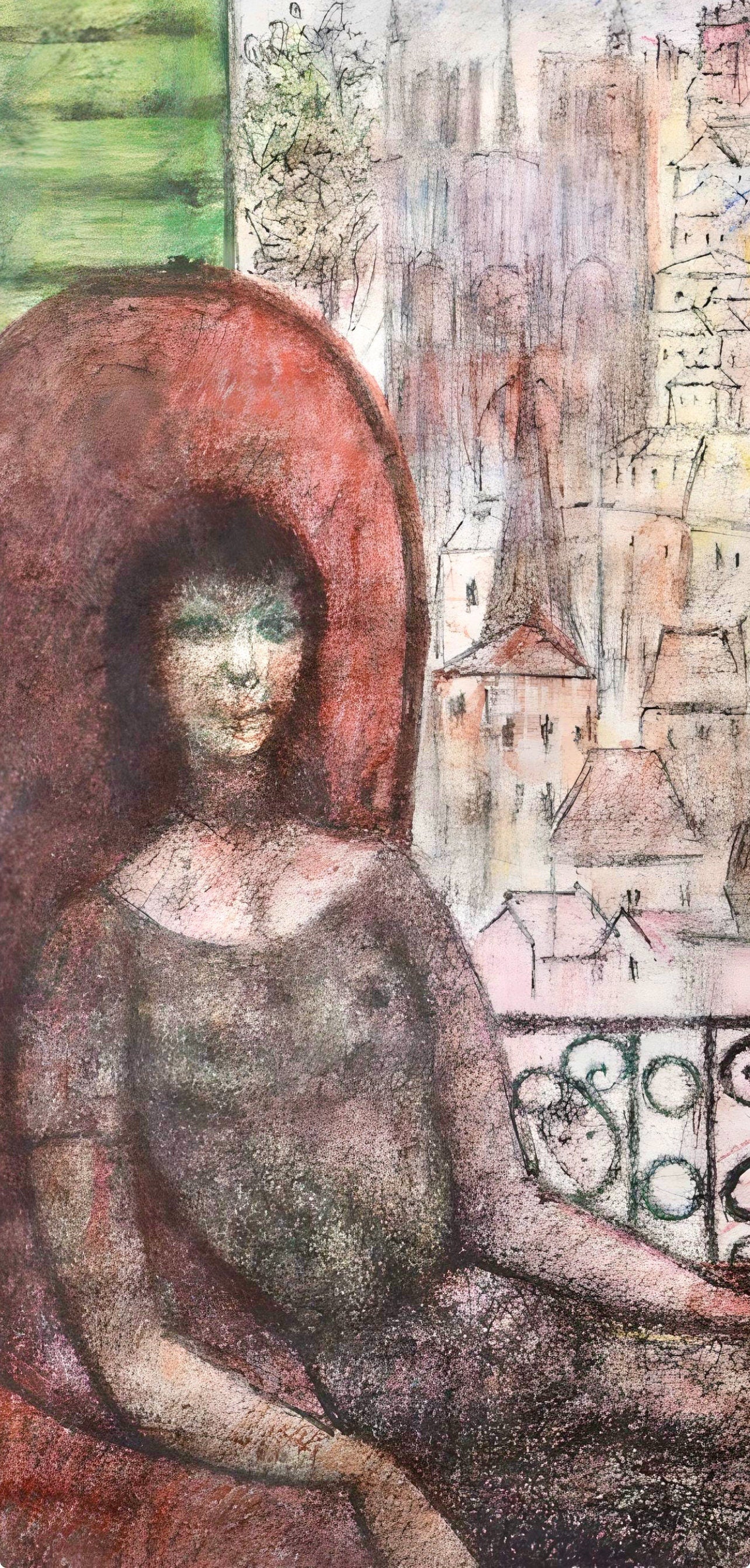 Edouard Goerg, Du Balcon, Au Temps De Paris Seine, Lithograph