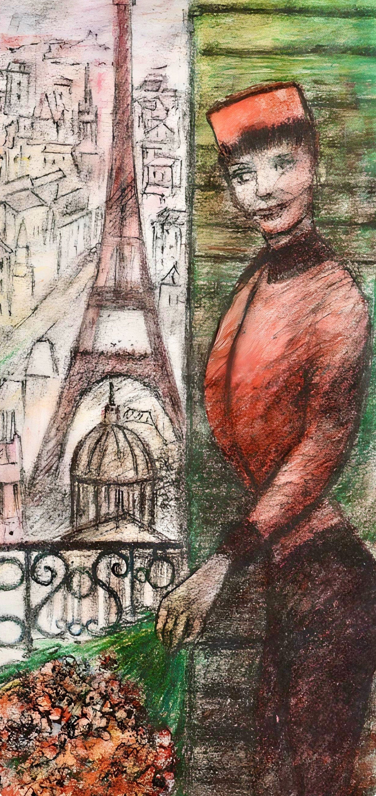 Edouard Goerg, Du Balcon, Au Temps De Paris Seine, Lithograph