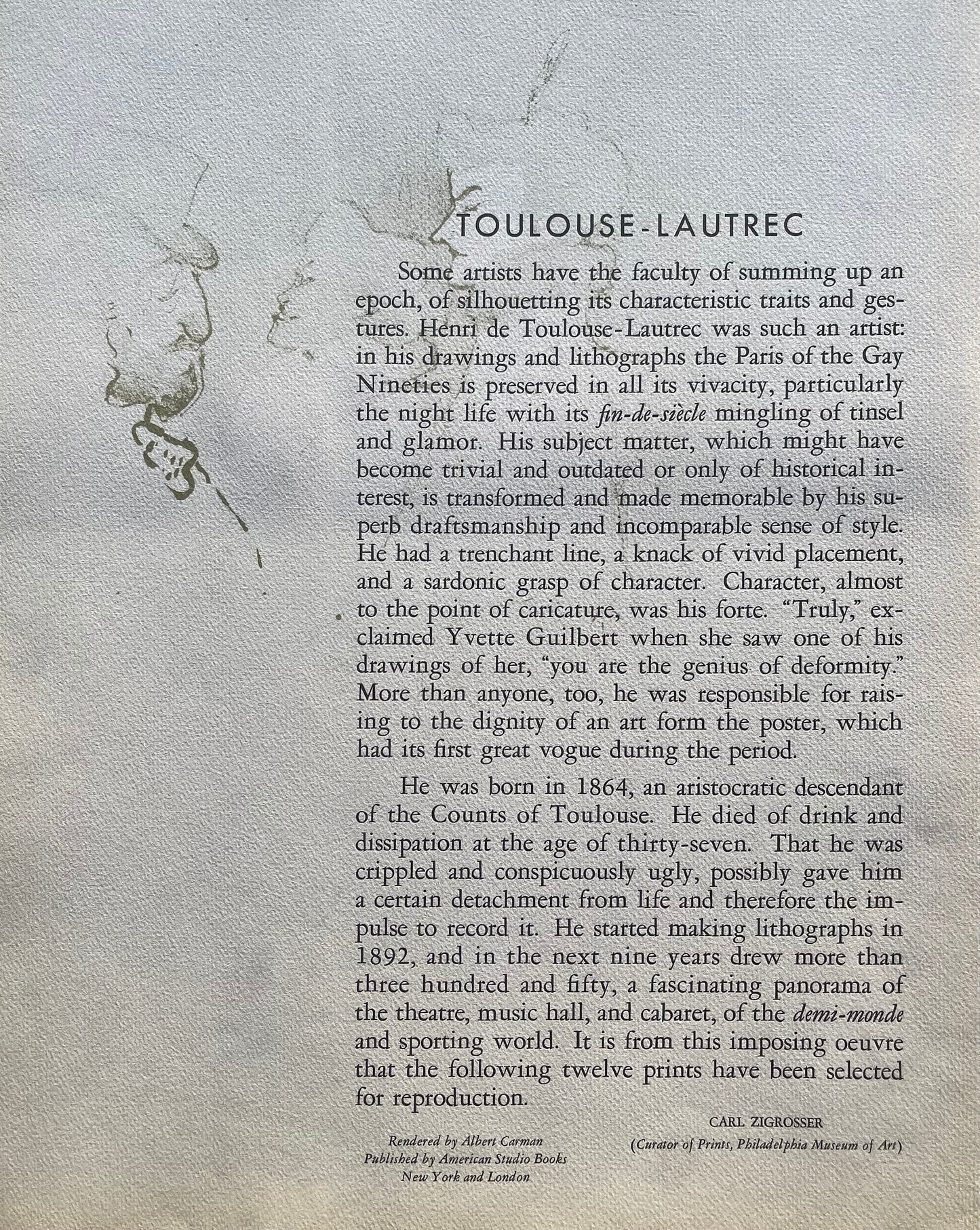 Henri De Toulouse-Lautrec, The Chap Book, Tlautrec, Philadelphia Museum Of Art, Lithograph