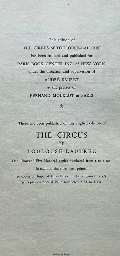 Henri De Toulouse-Lautrec, Travail De Tapis, The Circus By Toulouse-Lautrec, Lithograph