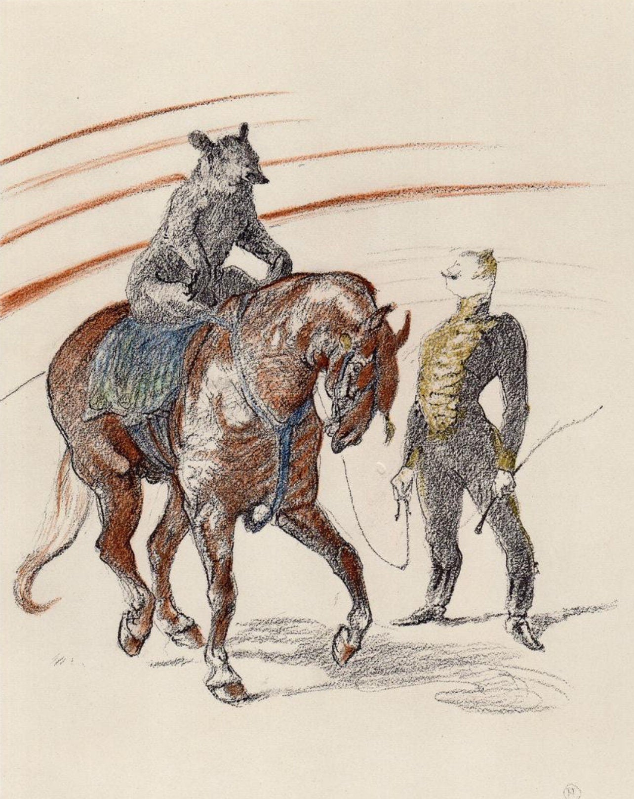 Henri De Toulouse-Lautrec, Travail De L'Ours Sur, The Circus By Toulouse-Lautrec, Lithograph