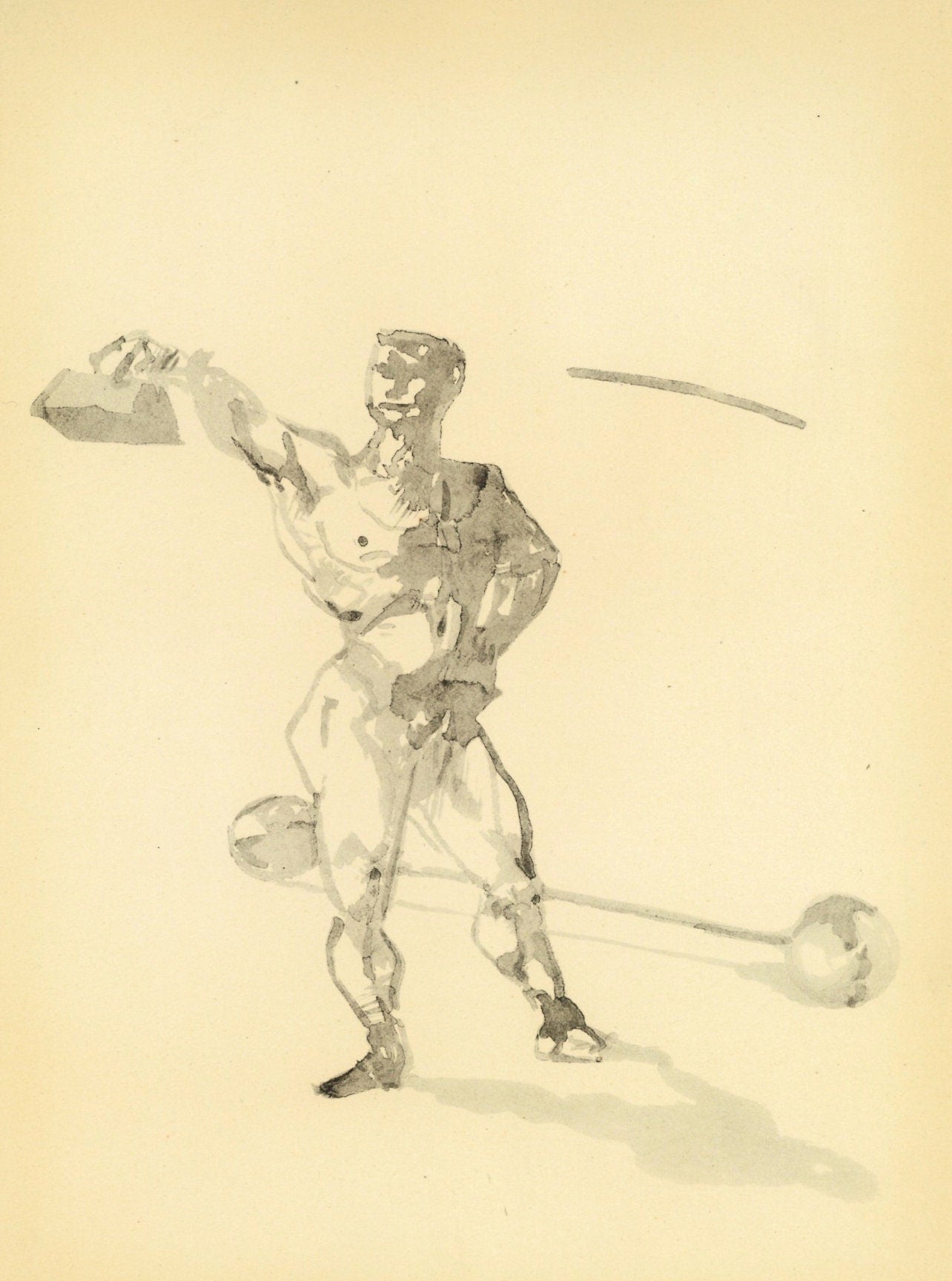 Henri De Toulouse-Lautrec, Travail Des Poids, The Circus By Toulouse-Lautrec, Lithograph