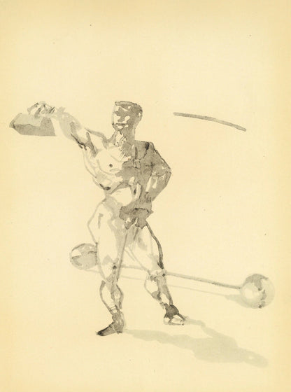 Henri De Toulouse-Lautrec, Travail Des Poids, The Circus By Toulouse-Lautrec, Lithograph