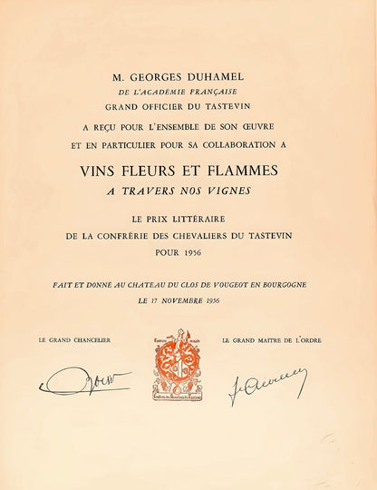 Gen Paul, Le Quart Du Tourlourou, Vins, Fleurs Et Flammes, Lithograph