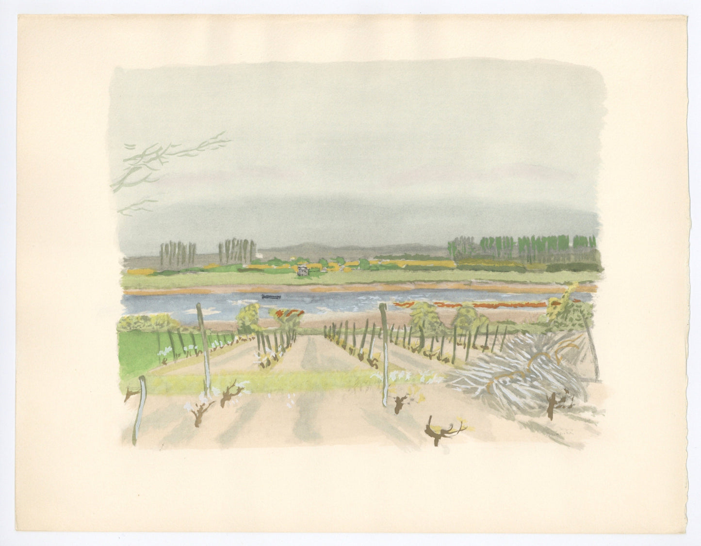 Maurice Brianchon, Une Vigne De La Doulce France, Vins, Fleurs Et Flammes, Lithograph