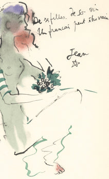 Jean Cocteau, Bacchante Assise, Vins, Fleurs Et Flammes, Lithograph