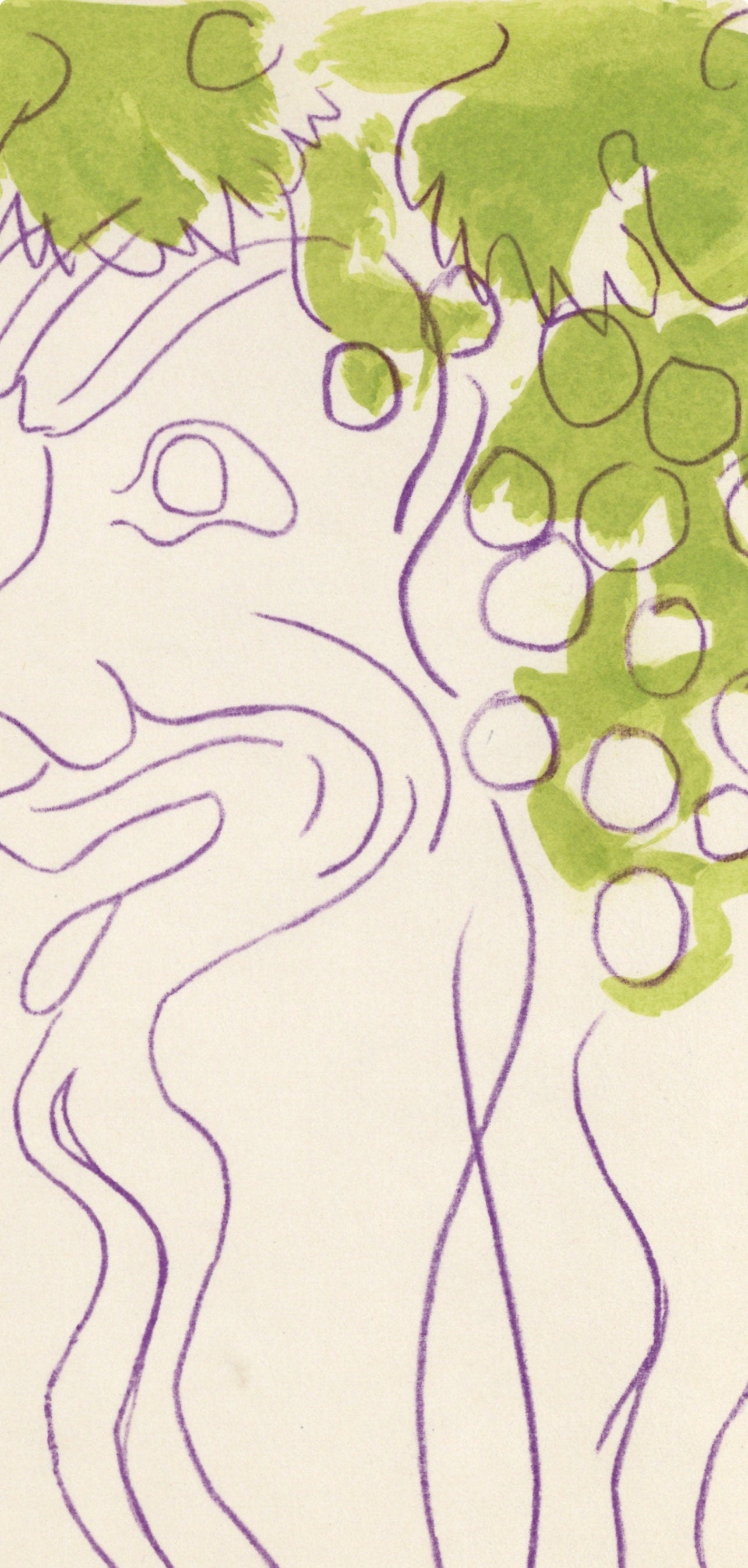 Jean Cocteau, Bacchante Assise, Vins, Fleurs Et Flammes, Lithograph