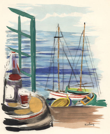 Moise Kisling, Vin Du Depart, Vins, Fleurs Et Flammes, Lithograph
